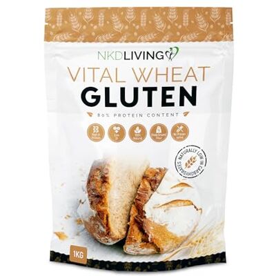 NKD Living - Vital Wheat Gluten - 1kg - 82% Protein - Gluten NKD Living - Vital Wheat Gluten - 1kg - 82% Protein - Gluten
