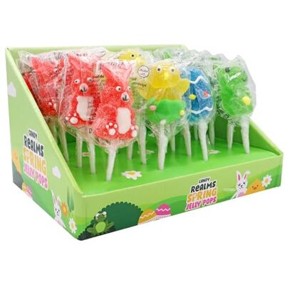Candy Spring Jelly Pops, Fruit Flavour Lollipops, 4 Individually Wrapped Designs Perfect for Easter Baskets, Hunts & Gifting, 23 g (Pack of 24) Candy Spring Jelly Pops, Fruit Flavour Lollipops, 4 Individually Wrapped Designs Perfect for Easter Baskets, Hunts & Gifting, 23 g (Pack of 24)