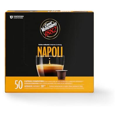 Caffè Vergnano 1882 Èspresso Compostable Coffee Capsules, Compatible With Nespresso, Napoli Pack Of 50 Capsules Caffè Vergnano 1882 Èspresso Compostable Coffee Capsules, Compatible With Nespresso, Napoli Pack Of 50 Capsules