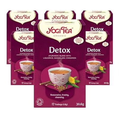 YOGI TEA , Detox Dandelion Burdock Root, Organic Herbal Tea, Naturally Caffeine Free, Blend of Liquorice, Dandelion and Cinnamon, 6 Packs x 17 Tea Bags (102 Teabags Total) YOGI TEA , Detox Dandelion Burdock Root, Organic Herbal Tea, Naturally Caffeine Free, Blend of Liquorice, Dandelion and Cinnamon, 6 Packs x 17 Tea Bags (102 Teabags Total)