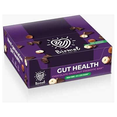 Biomel Prebiotic Gut Health Bars Natural Ingredients High Fibre 45% Less Sugar 12 Bars (Chocolate Hazelnut) Biomel Prebiotic Gut Health Bars Natural Ingredients High Fibre 45% Less Sugar 12 Bars (Chocolate Hazelnut)