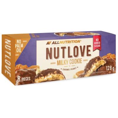 ALLNUTRITION Nutlove Sugar Free Chocolate Cookies Milk Chocolate Biscuits with Peanut & Caramel Filling Sugar Free Sweets Low Calorie Snacks 1 Pack x 128 g ALLNUTRITION Nutlove Sugar Free Chocolate Cookies Milk Chocolate Biscuits with Peanut & Caramel Filling Sugar Free Sweets Low Calorie Snacks 1 Pack x 128 g