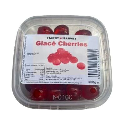 HARRY HARVEY Glacé Cherries 200g Dried Glazed Cherry for Baking & Decorating Perfect Glace Topping for Cakes, Desserts, Cupcakes, Pastries & Christmas Pudding HARRY HARVEY Glacé Cherries 200g Dried Glazed Cherry for Baking & Decorating Perfect Glace Topping for Cakes, Desserts, Cupcakes, Pastries & Christmas Pudding