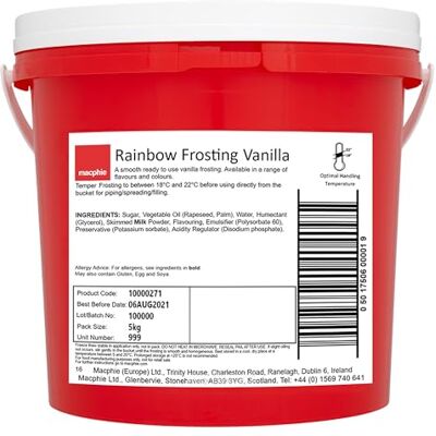 Macphie Rainbow Frosting Vanilla 5kg Macphie Rainbow Frosting Vanilla 5kg