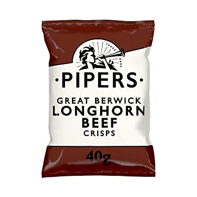 Pipers Crisps Pub Card Berwick Longhorn Beef 8x40g Gluten Free Pipers Crisps Pub Card Berwick Longhorn Beef 8x40g Gluten Free