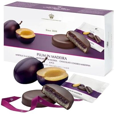 Topline Marzipan Liqueur Chocolates Gift Box Plum In Madeira Liqueur Dark Chocolate Covered Marzipan 220g Sweets Hamper Gift Box with Card for Stocking Fillers, Gifts for Couples Topline Marzipan Liqueur Chocolates Gift Box Plum In Madeira Liqueur Dark Chocolate Covered Marzipan 220g Sweets Hamper Gift Box with Card for Stocking Fillers, Gifts for Couples
