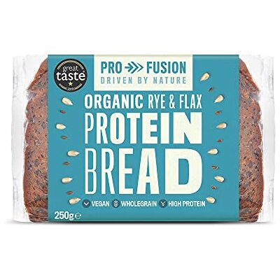 Profusion Organic Protein Bread 250g, Pack of 9 Rye & Flax Seed Wholegrain, Source of Fibre & Alternative to Wheat Bread Low Carb Bread Vegan & Plant-Based Protein Profusion Organic Protein Bread 250g, Pack of 9 Rye & Flax Seed Wholegrain, Source of Fibre & Alternative to Wheat Bread Low Carb Bread Vegan & Plant-Based Protein