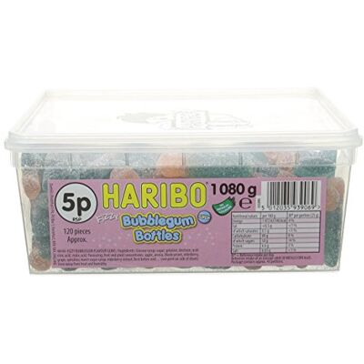 HARIBO Fizzy Bubble Gum Bottles Sweets 2kg (2 x 1080g tub sweets) HARIBO Fizzy Bubble Gum Bottles Sweets 2kg (2 x 1080g tub sweets)