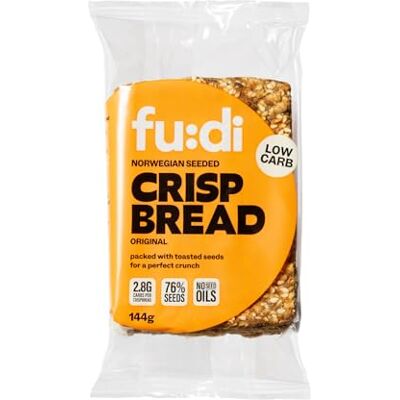 FU:DI Low Carb Norwegian Seeded Crispbread, Original, 144g Low Carb, High Fibre, Source of Protein, No Added Sugar, No Seed Oils Seeded Crispbreads, Keto Crackers FU:DI Low Carb Norwegian Seeded Crispbread, Original, 144g Low Carb, High Fibre, Source of Protein, No Added Sugar, No Seed Oils Seeded Crispbreads, Keto Crackers