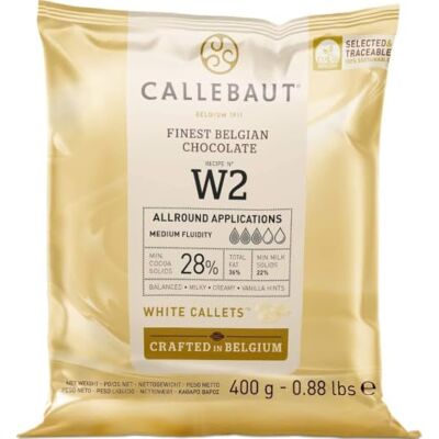 Callebaut White W2 Chocolate - 28% Cacao, 400g Callebaut White W2 Chocolate - 28% Cacao, 400g
