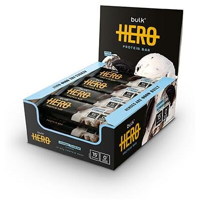 Bulk Hero Protein Bar, Cookies & Cream, 12 Bars Bulk Hero Protein Bar, Cookies & Cream, 12 Bars