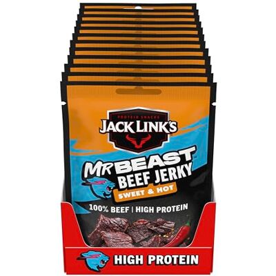 Jack Link's - Sweet And Hot - 60 G - Box Of 12 - Beef Jerky Jack Link's - Sweet And Hot - 60 G - Box Of 12 - Beef Jerky