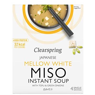 Clearspring Japanese Mellow White Miso Instant Soup, 4x10g Clearspring Japanese Mellow White Miso Instant Soup, 4x10g