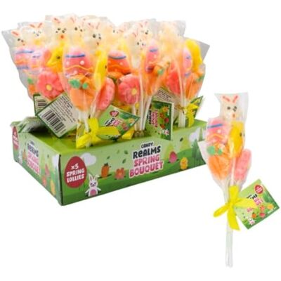 Candy Spring Lollipops Bouquet, Fruit Flavour Lollipop Perfect for Easter Baskets, Hunts & Gifting, 50 g (Pack of 18) Candy Spring Lollipops Bouquet, Fruit Flavour Lollipop Perfect for Easter Baskets, Hunts & Gifting, 50 g (Pack of 18)
