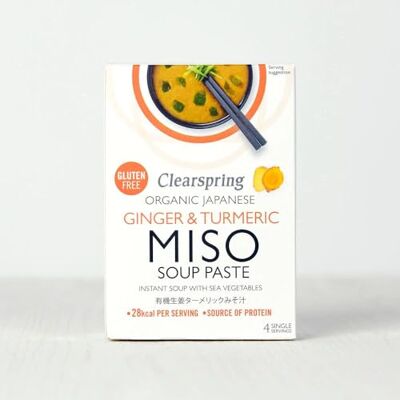 Clearspring Organic Instant Miso Soup Paste Ginger & Turmeric (8 Pack) Clearspring Organic Instant Miso Soup Paste Ginger & Turmeric (8 Pack)