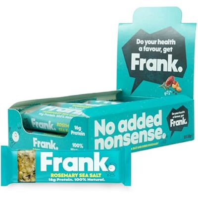 Frank Savoury High Protein Bars 16g Protein, 100% Natural, High Fibre, Gluten Free Vegetarian Snack, No Added Sugar 10 x 50g Multipack (Rosemary Sea Salt) Frank Savoury High Protein Bars 16g Protein, 100% Natural, High Fibre, Gluten Free Vegetarian Snack, No Added Sugar 10 x 50g Multipack (Rosemary Sea Salt)