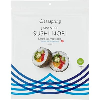 Clearspring Japanese Sushi Nori Dried Sea Vegetable (Toasted) (8) Clearspring Japanese Sushi Nori Dried Sea Vegetable (Toasted) (8)