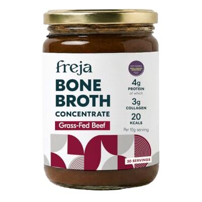 Freja Beef Bone Broth Concentrate Bone Broth Paste 300g Jar 44 Servings Collagen, Protein & Amino Acids Keto, Paleo, Fodmap & AIP Friendly Freja Beef Bone Broth Concentrate Bone Broth Paste 300g Jar 44 Servings Collagen, Protein & Amino Acids Keto, Paleo, Fodmap & AIP Friendly