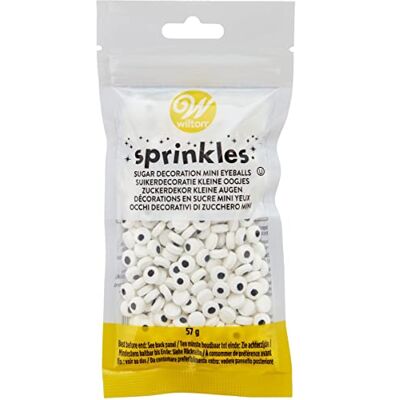 Wilton Mini Candy Eyeballs 57g Tiny Edible Eye Sprinkles, Perfect for Decorating Cupcakes, Cakes and Cake Pops Wilton Mini Candy Eyeballs 57g Tiny Edible Eye Sprinkles, Perfect for Decorating Cupcakes, Cakes and Cake Pops