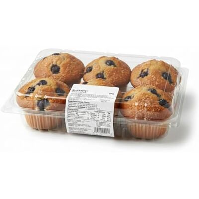 MITRAM Premium Blueberry Muffins 6 Piece Pack Soft & Moist Bakery Style Muffins with Real Blueberries Fresh Baked Snack for Breakfast, Tea Time & Dessert Hygienic Tamper-Proof Packaging MITRAM Premium Blueberry Muffins 6 Piece Pack Soft & Moist Bakery Style Muffins with Real Blueberries Fresh Baked Snack for Breakfast, Tea Time & Dessert Hygienic Tamper-Proof Packaging