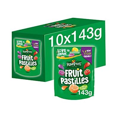 Rowntree's ROWNTREES Fruit Pastilles Sharing Bags, 10 x 143g Bags of Sweets Rowntree's ROWNTREES Fruit Pastilles Sharing Bags, 10 x 143g Bags of Sweets