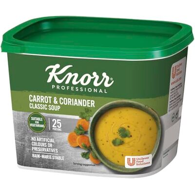 Knorr Classic Carrot and Coriander Soup Mix, 25 Portions (Makes 4.25L) 25 Portions Knorr Classic Carrot and Coriander Soup Mix, 25 Portions (Makes 4.25L) 25 Portions