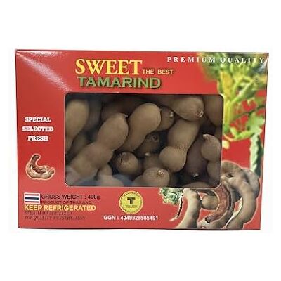 AFRICA select Fresh Sweet Tamarind from Thailand (4 x 400g Pack) Authentic Thai Tropical Fruit Snack, Natural Whole Pods AFRICA select Fresh Sweet Tamarind from Thailand (4 x 400g Pack) Authentic Thai Tropical Fruit Snack, Natural Whole Pods