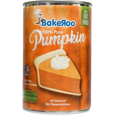 WorldlyTastes Bakeroo 100% Pure Pumpkin Puree Tin Natural Pumpkin Pie Filling, No Preservatives, Gluten-Free, Vegan & Dairy-Free – Smooth & Creamy Texture Product of USA 425g (425g (Pack of 1)) WorldlyTastes Bakeroo 100% Pure Pumpkin Puree Tin Natural Pumpkin Pie Filling, No Preservatives, Gluten-Free, Vegan & Dairy-Free – Smooth & Creamy Texture Product of USA 425g (425g (Pack of 1))