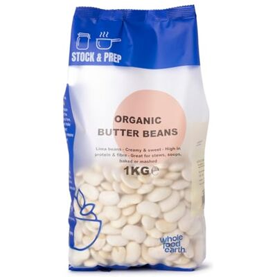 Wholefood Earth Organic Butter Beans 1kg Stock & Prep Certified Organic Vegan Creamy Wholefood Earth Organic Butter Beans 1kg Stock & Prep Certified Organic Vegan Creamy