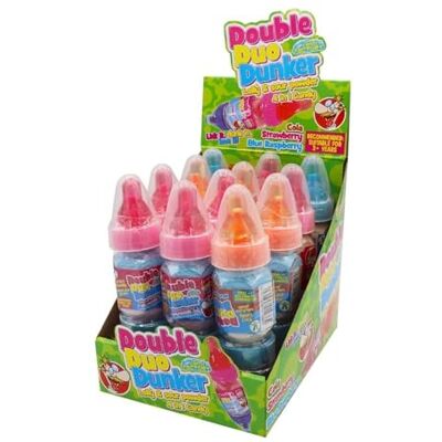 Candy Double Duo Dunker, Fruit Flavour Dummy Lollipop & Sour Sherbet Dip, 32 g (Pack of 12) Candy Double Duo Dunker, Fruit Flavour Dummy Lollipop & Sour Sherbet Dip, 32 g (Pack of 12)