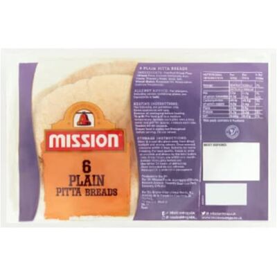 London Grocery Mission Plain Pitta Bread – 6-Pack per Bag, Case of 12, Soft & Authentic Flatbreads London Grocery Mission Plain Pitta Bread – 6-Pack per Bag, Case of 12, Soft & Authentic Flatbreads