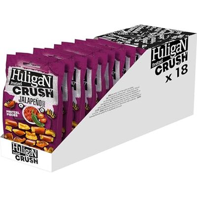 Huligan Jalapeno Pretzels Crush (Pack of 18 x 65G) Baked Pretzel Thins Savoury Snacks Bulk Healthy Vegetarian Snack Box Jalepenos Crisps Multipack Pretzel Pieces Huligan Jalapeno Pretzels Crush (Pack of 18 x 65G) Baked Pretzel Thins Savoury Snacks Bulk Healthy Vegetarian Snack Box Jalepenos Crisps Multipack Pretzel Pieces