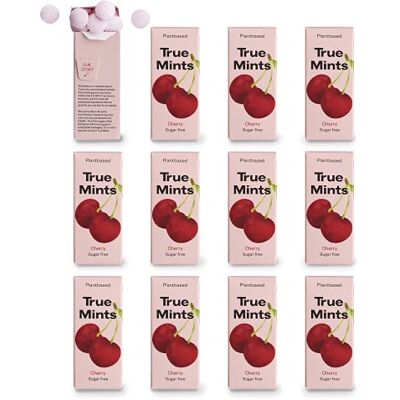 True Gum True Mints Cherry Flavour (12-pack) Sugar Free Mints Xylitol Mints Fruit Pastilles Sugar Free & Plantbased Travel Sweets with Natural Flavours True Gum True Mints Cherry Flavour (12-pack) Sugar Free Mints Xylitol Mints Fruit Pastilles Sugar Free & Plantbased Travel Sweets with Natural Flavours