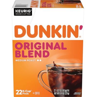 Dunkin' Donuts Dunkin' Original Blend Medium Roast Coffee, 22 K-Cup Pods Dunkin' Donuts Dunkin' Original Blend Medium Roast Coffee, 22 K-Cup Pods