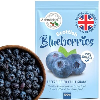 Arbuckle's Freeze Dried Blueberry Whole Fruit Snack 100g Nutritious and Healthy Blueberries Direct from Farm Shop, Natural, for Baking, Breakfast Cereal Topper, Yogurt, Cake Decorations, 2x 50g pack Arbuckle's Freeze Dried Blueberry Whole Fruit Snack 100g Nutritious and Healthy Blueberries Direct from Farm Shop, Natural, for Baking, Breakfast Cereal Topper, Yogurt, Cake Decorations, 2x 50g pack