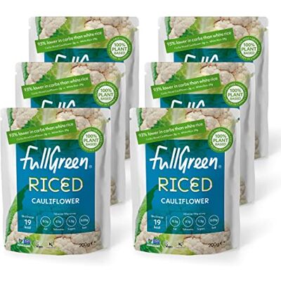Fullgreen - Cauliflower Rice - Low Carb - 6x200g - Rice Substitute Fullgreen - Cauliflower Rice - Low Carb - 6x200g - Rice Substitute