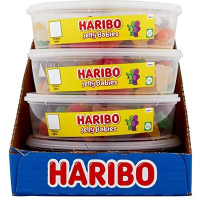 HARIBO Jelly Babies 8 x 100 Pieces (510 g) Sweets Tub HARIBO Jelly Babies 8 x 100 Pieces (510 g) Sweets Tub
