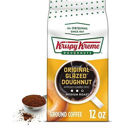 Krispy Kreme Original Glazed Doughnut, Ground Coffee, Flavored Medium Roast, Bagged 12 oz Krispy Kreme Original Glazed Doughnut, Ground Coffee, Flavored Medium Roast, Bagged 12 oz