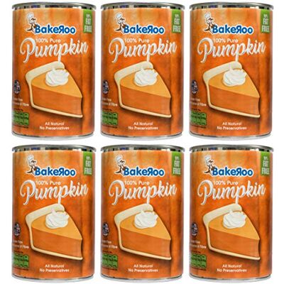 Bakeroo (Pack of 6) Tinned Pumpkin Puree (Pumpkin Pie Filling) 425g, 100% Natural Bakeroo (Pack of 6) Tinned Pumpkin Puree (Pumpkin Pie Filling) 425g, 100% Natural