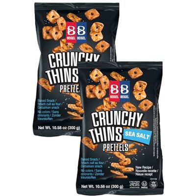 Beigel Beigel Crunchy Thins Pretzels Sea Salt Crispy and Crunchy Baked not Fried, Kosher 300g (2 pack) Beigel Beigel Crunchy Thins Pretzels Sea Salt Crispy and Crunchy Baked not Fried, Kosher 300g (2 pack)