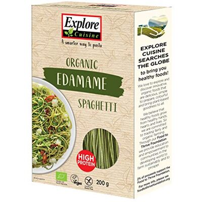 EXPLORE CUISINE Organic Edamame Spaghetti Pasta, Delicious Low Carb, Plant-based Vegan, High in Protein, High in Fibre, Gluten Free, Easy to Cook EXPLORE CUISINE Organic Edamame Spaghetti Pasta, Delicious Low Carb, Plant-based Vegan, High in Protein, High in Fibre, Gluten Free, Easy to Cook