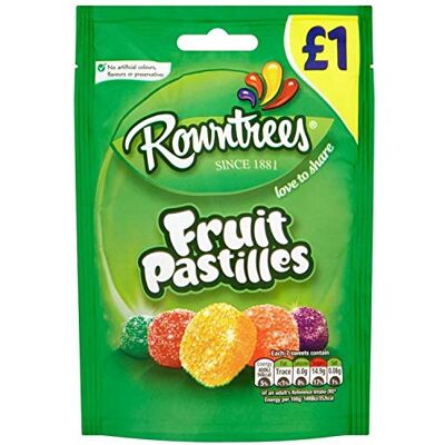 Rowntree's Rowntrees Fruit Pastilles Sweets Sharing Pouch Pack of 10 x120G Rowntree's Rowntrees Fruit Pastilles Sweets Sharing Pouch Pack of 10 x120G