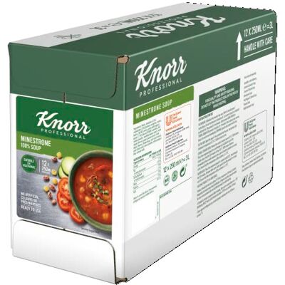 Knorr Professional 100% Minestrone Soup, Ready Soup Portions, 12 x 250ml Knorr Professional 100% Minestrone Soup, Ready Soup Portions, 12 x 250ml