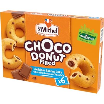 St Michel Choco Donut Filled Sponge Cake Filled with Chocolate 6 Portions 180 G St Michel Choco Donut Filled Sponge Cake Filled with Chocolate 6 Portions 180 G