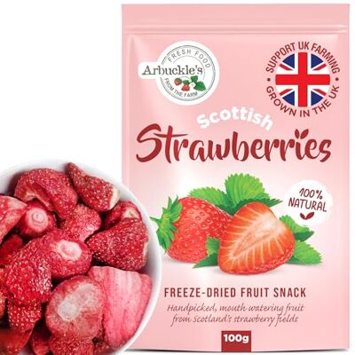 Arbuckle's 100g Freeze Dried Strawberry Direct from UK Farm Shop Whole Fruit Snack Nutritious and Healthy Strawberries, Natural, for Baking, Breakfast Cereal Topper, Yogurt, Cake Decorations Arbuckle's 100g Freeze Dried Strawberry Direct from UK Farm Shop Whole Fruit Snack Nutritious and Healthy Strawberries, Natural, for Baking, Breakfast Cereal Topper, Yogurt, Cake Decorations