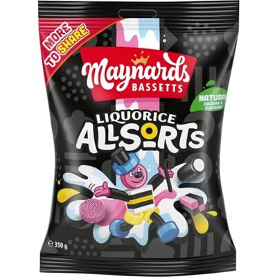 Maynards Bassetts Liquorice Allsorts, Authentic Mix, Sharing or Gifting Pack 350 g (Pack of 6) Maynards Bassetts Liquorice Allsorts, Authentic Mix, Sharing or Gifting Pack 350 g (Pack of 6)