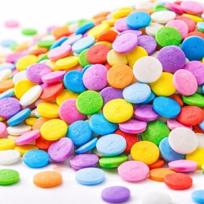 Lozadia 100g Edible Rainbow Sprinkles Confetti Rainbow Sprinkles Of Pearl Sugar Cake Sprinkles, Edible Cake Sprinkle, Multicoloured Circles Decorating Sugar Confetti for Cupcake Cakes Decorations(Confettis) Lozadia 100g Edible Rainbow Sprinkles Confetti Rainbow Sprinkles Of Pearl Sugar Cake Sprinkles, Edible Cake Sprinkle, Multicoloured Circles Decorating Sugar Confetti for Cupcake Cakes Decorations(Confettis)