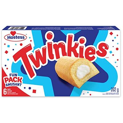 Hostess Twinkies Cakes with Creamy Filling, Cake Snacks, Contains 6 cakes (Individually Wrapped) Hostess Twinkies Cakes with Creamy Filling, Cake Snacks, Contains 6 cakes (Individually Wrapped)