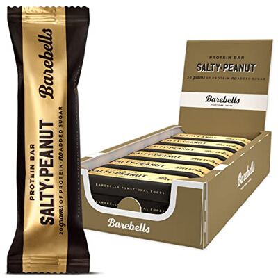 BAREBELLS Protein Bars 12 Count, 20g High Protein Treats – Sugar Free Chocolate Nutrition Bar, Low Carb – On The Go Breakfast or Post-Workout Snack (Salty Peanut) BAREBELLS Protein Bars 12 Count, 20g High Protein Treats – Sugar Free Chocolate Nutrition Bar, Low Carb – On The Go Breakfast or Post-Workout Snack (Salty Peanut)