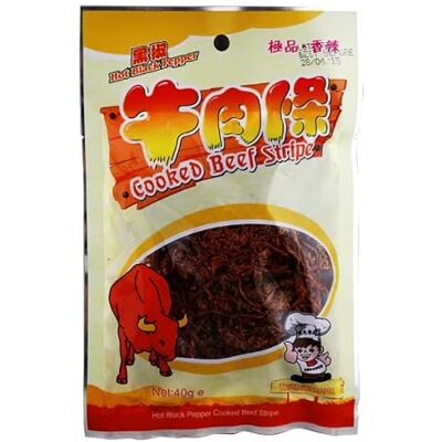 Starry Mart Starry Asian Market Advance Food Beef Jerky Strip Hot (Black Pepper) 40g Starry Mart Starry Asian Market Advance Food Beef Jerky Strip Hot (Black Pepper) 40g